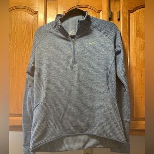 Nike Dry Fit side zip pocket blue 1/4 zip pull over